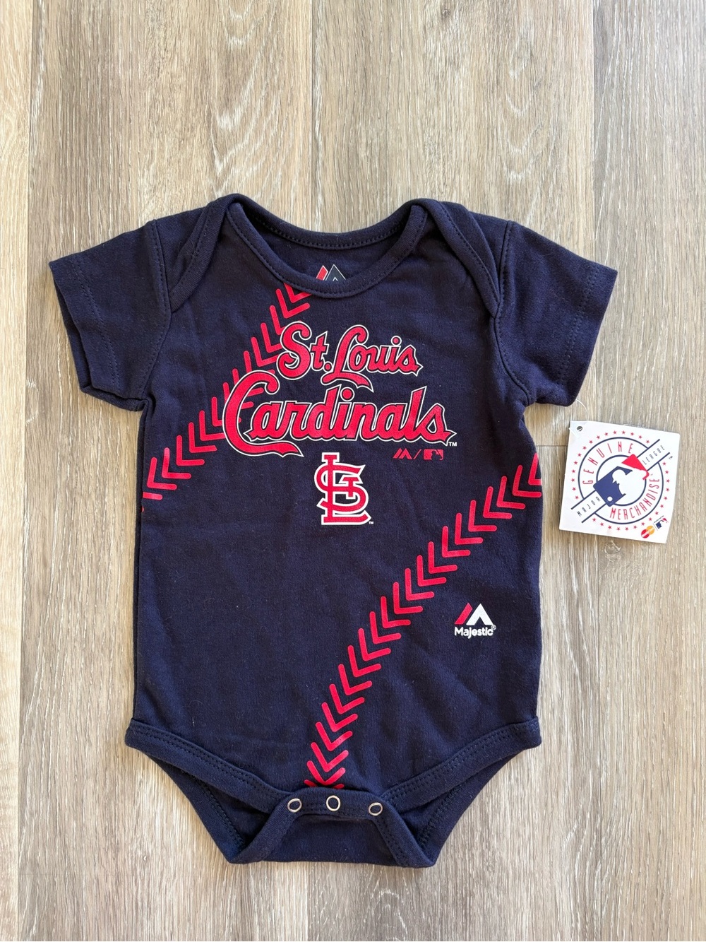 MLB St. Louis Cardinals Navy and Red Infant Onesie